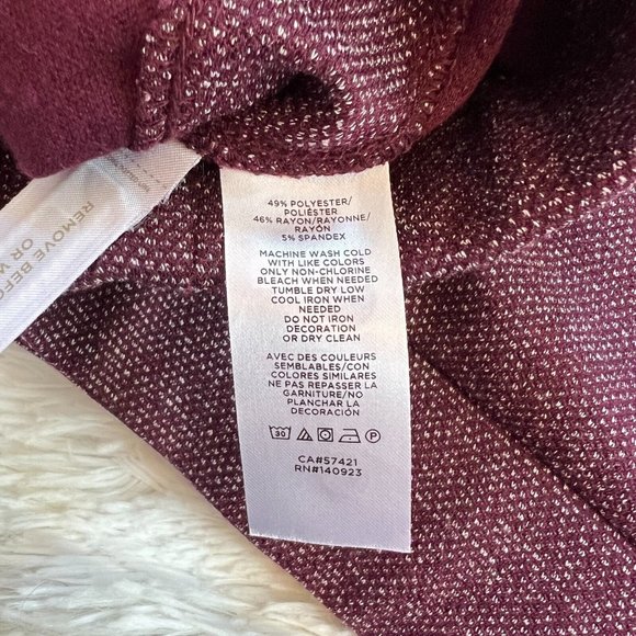 Lou Gray Loft Womens Pants Medium Purple Pull On Tuxedo Stripe Leggings 15978 - Picture 4 of 9